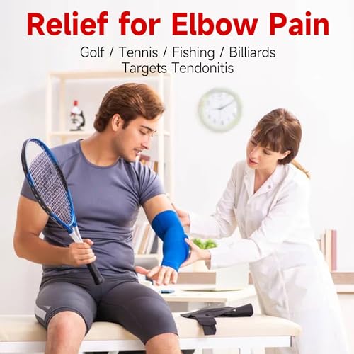FitBeast Flex Therapy Bar, Tennis Elbow Therapy Bar - Ideal for Relieve Tendonitis Pain & Improve Grip Strength, Fitness Resistance Bar for Golfers Elbow & Tendinitis, Twist Bar for Physical Therapy - color: 1 Piece - Blue - Medium