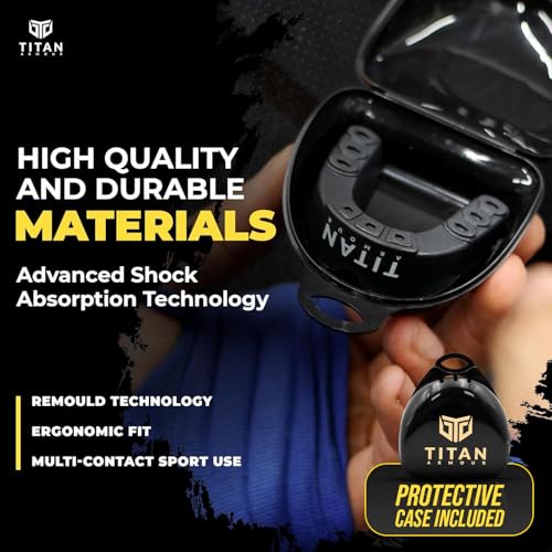 Mouth Guard Boxing, Dual-Layer Boil & Bite Mouthguard, Adult | Premium Dual-Layer | Case Included | Adult & Youth Custom-Fit Mouthpiece | Football, MMA, Hockey, Lacrosse, BJJ, Basketball - color: Gold, size: Junior Under 11