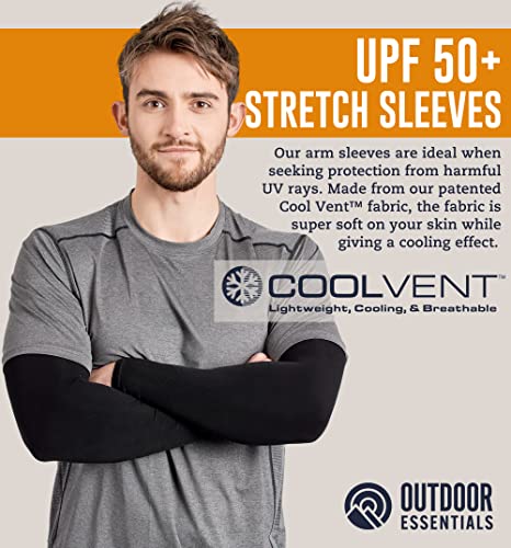 OutdoorEssentials UV Sun Sleeves for Men & Women, Cooling Arm Sleeves UPF 50+ | Golf, Tattoo Cover Up, Sun Protection - color: (6 Pairs): 2 Black, 2 Dark Gray, 2 White