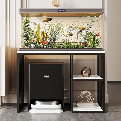 Modern Breeder Vivarium Bottom Shelf 70 Tall for Interior/Patio/Hotel, Aquarium-Stands Standing Fish Tank Aquarium Stands with Adjustable Foot Mat, Farmhouse Corner Terrarium Table Rack(Black,90x40x70 - color: Black, size: 90x40x70cm(35x16x28in)