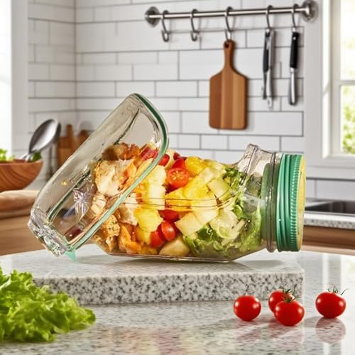 Original Salad Box,Salad Box Jar Side Opening,Portable Salad Container Snack Box with Lid, Suitable for Home, Outdoor, Travel and Party (1 piece)