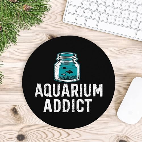 Addicted to Aquarium Mousepad Non-Slip Rubber Base Round Mouse Pad