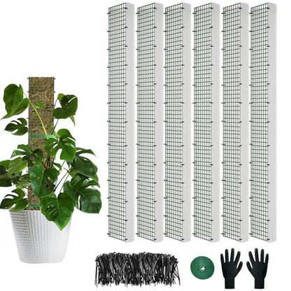 60"/40"/24" Metal Moss Pole, D Shape Sphagnum Moss Pole, Moss Poles for Climbing Plants, Monstera, Indoor Climbing Plants (6Pcs 40") - style: 6Pcs 40"