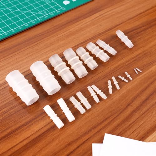 Quickun Plastic Hose Barb Fitting, 1/2" x 1/2" Barbed Splicer Mender Joint Adapter Union Fitting (Pack of 5) - size: 1/2 inch
