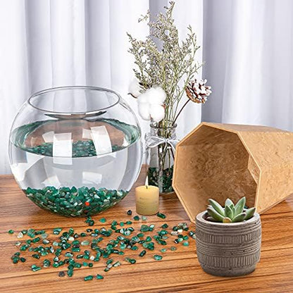 RIFNY Decorative Polished Rocks, 0.3" Gravel Rocks Crushed Crystal for Plant Flower Pots Succulents Cactus Bamboo Plant Vase Filler Aquarium Fish Tank Decorations and DIY Craft (1.5 LB, Green) | for Plant Flower Pots Succulents Cactus Plant Vase Filler Aq