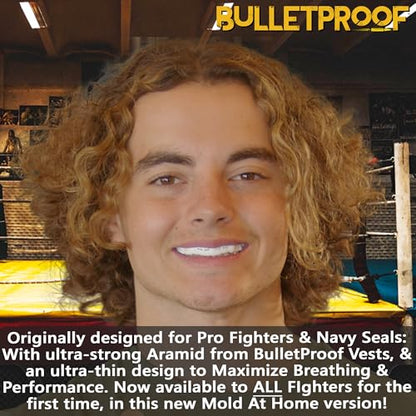 Bulletproof MMA & Boxing Mouth Guard: Thinnest Most Breathable Mouthguard! | 3X Stronger for Fighting: Boxing, Martial Arts, Muay Thai, Taekwondo, Sparing, Jiu Jitsu etc. Men & Women. Braces Option too! - color: Dolphin Gray, size: FIGHTING