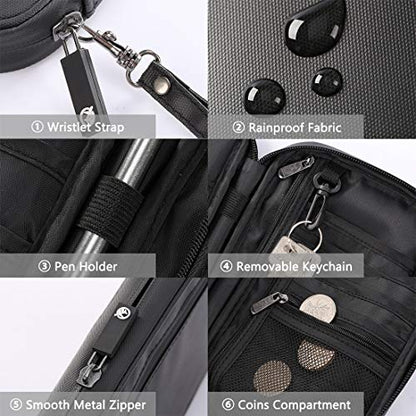 VanFn RFID Travel Passport Wallet, Family Passport Holder, Trip Document Organizer P.Travel Series (Nylon - Black) - color: A - Nylon - Black