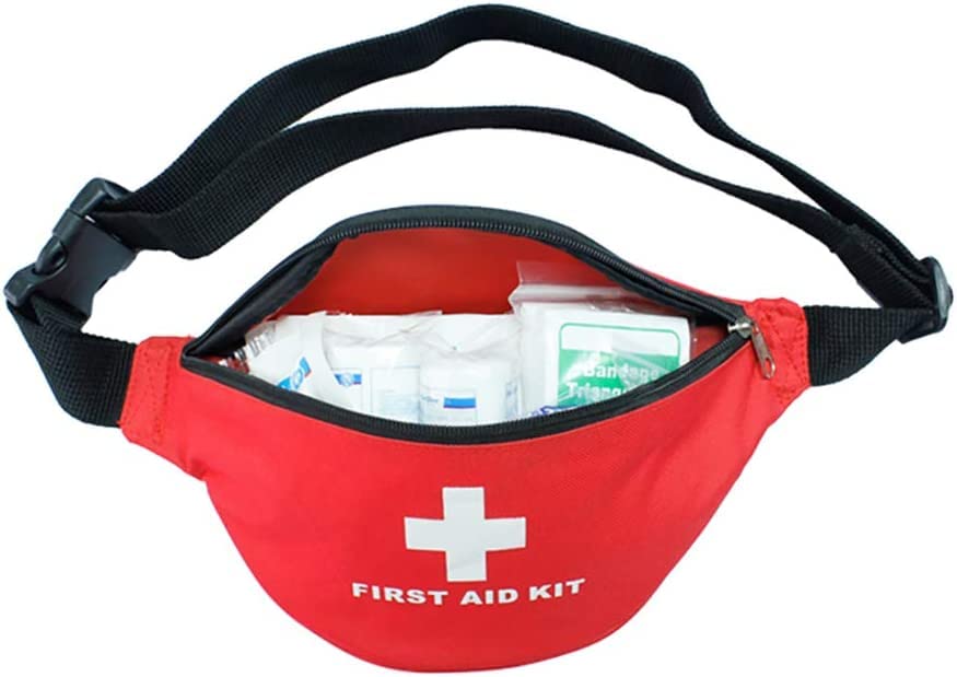 First Aid Empty Kit,Compact and Lightweight Waterproof First Aid Bag Empty with Zippered for Emergency at Home, Office, Car, Outdoors, Boat, Camping, Hiking(Bag Only) (2 Pack Fanny Pack) - size: 11*5.5*3.5 inch