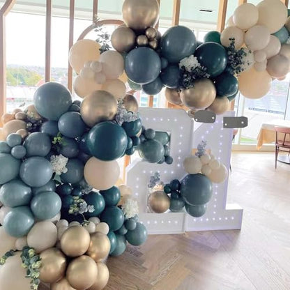 PartyWoo 슬레이트 블루 풍선 140피스 다양한 사이즈 팩 45.7cm(18인치), 30.5cm(12인치), 25.4cm(10인치), 12.7cm(5인치), 네이비 더스티 블루 보헤미안 뉴트럴 풍선 아치 키트, 베이비 샤워, 졸업식, 정글, 바다 생일 파티 장식, 블루-F36 - color: 블루-f36