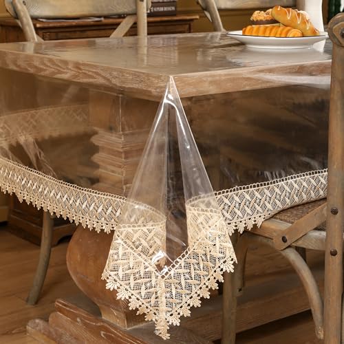 Walrus Clear Vinyl Tablecloth Protector Waterproof/Oil-Proof Plastic Square Transparent Sheet Table Cover (54X54 Inch) - size: 54" x 54" (Square)