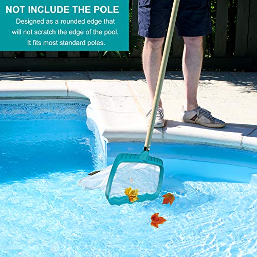Pool Skimmer Leaf Rake Net, Fine Mesh Deep Nylon Bag (Not Pole) | 17.5" Double Layer Pool Nets, Weight Tab, Swimming Cleaning Tools for Removing Inground & Above Ground Pool Leaves, Debris - size: Pool Rake