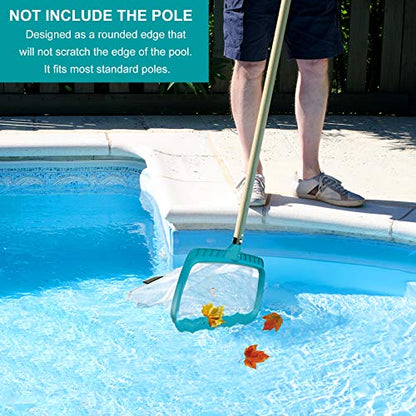 Pool Skimmer Leaf Rake Net, Fine Mesh Deep Nylon Bag (Not Pole) | 17.5" Double Layer Pool Nets, Weight Tab, Swimming Cleaning Tools for Removing Inground & Above Ground Pool Leaves, Debris - size: Pool Rake