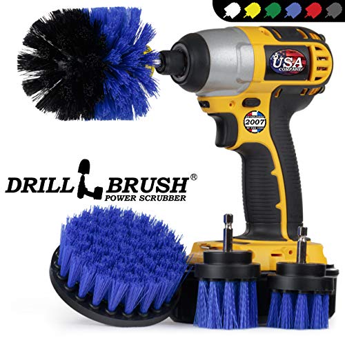 Marine Cleaning Supplies - Brush Kit for a Clean Boat - Boat Accessories - Tank Cleaner Tool Set - Hull and Deck Scrubbing Set - Professional Pool Cleaning Brushes - Aquarium Scrubber - Water Vessels - color: Blue