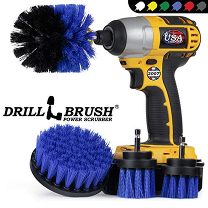 Marine Cleaning Supplies - Brush Kit for a Clean Boat - Boat Accessories - Tank Cleaner Tool Set - Hull and Deck Scrubbing Set - Professional Pool Cleaning Brushes - Aquarium Scrubber - Water Vessels - color: Blue