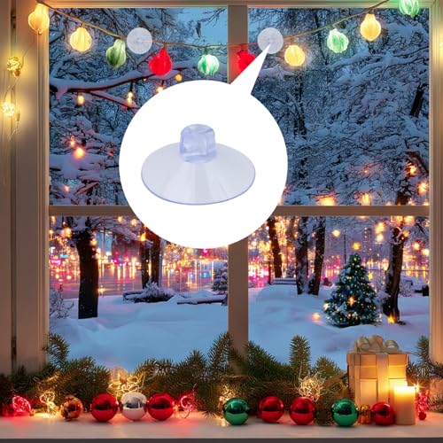 50Pcs Adhesive Suction Cups,1.89" | Transparent Smooth Plastic,Open Slot,for Cable Management,Window Decoration,Wall Hanging,Bulk Lights String Holder Rope - size: Dia: 48mm/1.89"