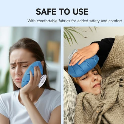 ANMIA Ice Pack Bags with Wrap for Injuries Reusable, Cold Pack Water Bag Hot Bag for Pain Relief, Leak-Proof Elastic Ice Bag - style: Set with Wrap