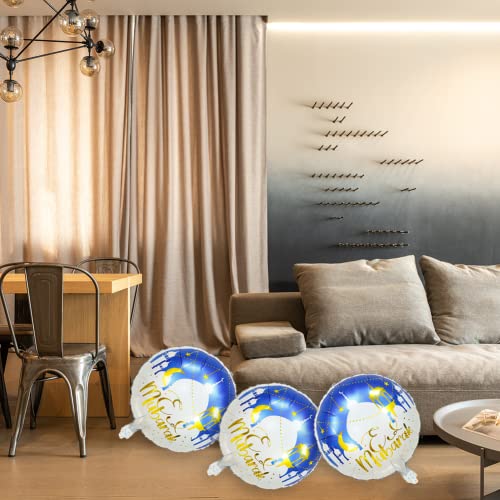5 Pcs Eid Mubarak Balloons Ramadan Decorations, Round Eid Mubarak Balloons for Muslim Ramadan Kareem Party Decor