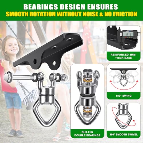 360° Swivel Swing Hanger with Ball Bearing Swing Ceiling Mount Hanging Chairs Hanger 900 LBS Capacity Aerial Silks Mount Hardware for Hammock Chair, Porch Swings, Tire Swings, gym rings, Heavy Bag - color: Ball Bearing 360° Swivel Diamond Hook ( 1 Pack )
