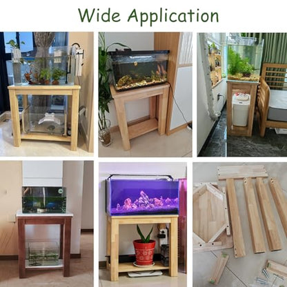 Oak Wood Aquarium Stand 2 Tier, Fish Tank Stand Cabinet for Living Room, Heavy Turtle Tank Stand/Reptile Holder, Fish Tank Display Table,Ligjt Grey,50x30cm(19 3/4 - color: Ligjt Grey, size: 50x30cm(19 3/4