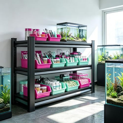 Fish Tank Stand for 20-30 Gallon Aquarium, Heavy Duty Metal Fish Stand with Adjustable Storage Shelf, 3 Tier Aquarium Stand Rack, 2400LBS Capacity Reptile Turtle Tank Stand, 27.6"Wx 13.8"Dx 31.5"H - size: 3-Tier,27.6"Wx 13.8"Dx 31.5"H