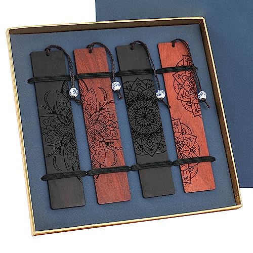 4 pcs Book Marks Set, Boho Book Markers, Bookmarks for Men Women Book Lovers Bookworm (Mandala Set) - style: Mandala Set