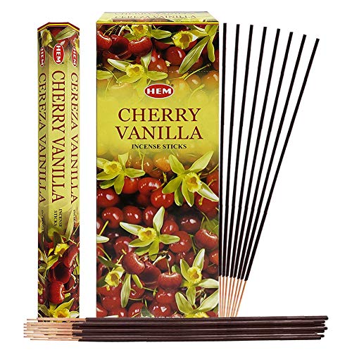 Cherry Vanilla Incense Sticks and Incense Stick Holder Bundle Insence Insense Hem Incense Sticks - color: Cherry Vanilla