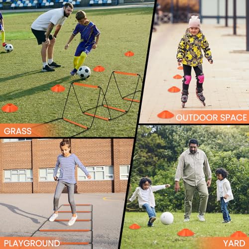 Agility Ladder, Speed Ladder, Agility Ladder Speed Training Equipment, Football Ladder, Footwork Ladder, Training Ladder for Footwork, Foldable Quick Assembly & Non - Tangling & Storage Bag - size: 8 Rungs