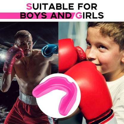 BBTO 20 Pcs Football Mouthguards Bulk - Youth & Adult Mouth Guard No Boil Mouthpiece Adult Youth Soft Mouth Guard for Lacrosse Basketball Hockey Wrestling - color: Pink, size: L