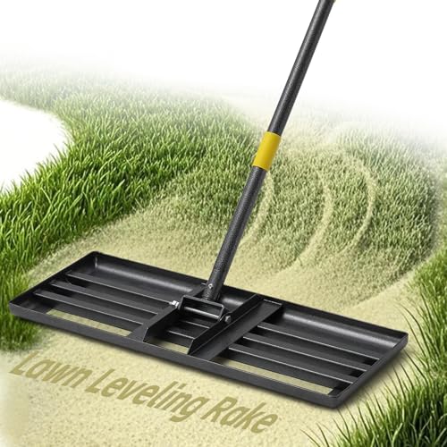 Lawn Leveling Rake 30”x10” Large Heavy Duty Metal Lawn Leveler with 5FT Long Adjustable Handle Proffesional Yard Leveling Rake for Soil Dirt Sand Compost Efficient Lawn Leveling Tool - style: 5FT