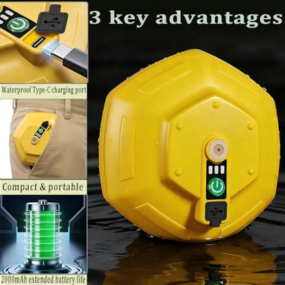 IPX7 Waterproof Floating Bait Bucket Aerator, Rechargeable Floating Oxygen Pump,Lightweight Rustproof,for Fish Tank, Bait Bucket, Shrimp Tank, Hydroponic System