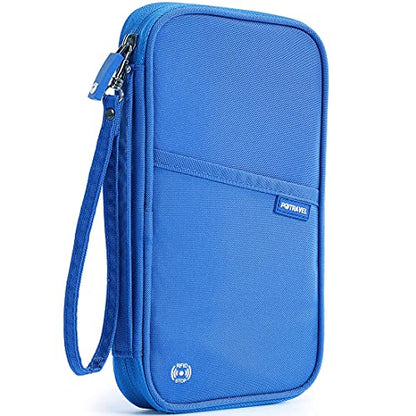 VanFn RFID Travel Passport Wallet, Family Passport Holder, Trip Document Organizer P.Travel Series (Nylon - Blue) - color: A - Nylon - Blue