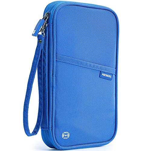 VanFn RFID Travel Passport Wallet, Family Passport Holder, Trip Document Organizer P.Travel Series (Nylon - Blue) - color: A - Nylon - Blue
