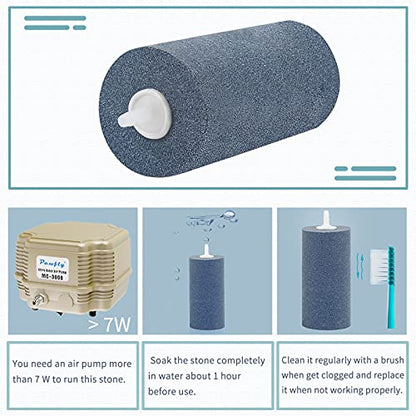 Pawfly 2 PCS Large Air Stones Cylinder, 4 x 2 Inch Aerator Bubble Diffuser for Ponds, Aquarium or Fish Tank - size: 4x2" (2 Pack)