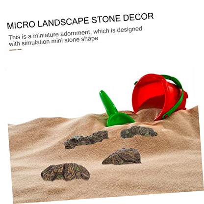 IMIKEYA 8 Pcs Stone Ornaments Gardening Potted Decoration Scenery Rock Decor Sandbox Figurine Sand Table Fake Rock Terrarium Pebbles Fish House for Stones Decor Frog Aquarium PVC