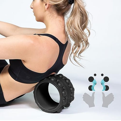 Chirp Wheel XR 3P Massage Roller Set - 10” Acupressure, 6” Knot-Kneading Thumb, 4” Neck & Headache Tension Relief, High Density Foam Massage Rollers for Back & Neck Pain, 500lbs Capacity, Black - size: 3-Pack (10, 6, 4 Inch) Black