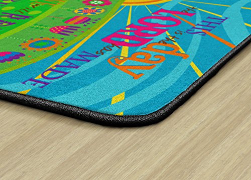 Flagship Carpets This is The Day The Lord Has Made Bible Worship 영감을 주는 멀티컬러 러그, 어린이 교실 카펫 또는 어린이집 활동 공간용, 1.2 x 1.8m(4 x 6피트), 직사각형 - size: 4' x 6' (Rectangular)