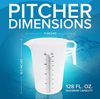 8oz (250 mL) Measuring Pitcher, Plastic, Multipurpose - Great for Chemicals, Oil, Pool and Lawn - Ounce (oz) and Milliliter (mL) Increments (1 cup) - size: 8oz