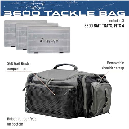 FROGG TOGGS Heavy Duty Fishing Tackle Duffle Bag, Black, 3600 - color: Black, style: 3600