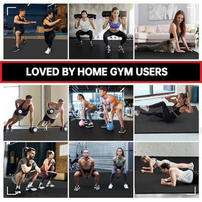 GymCope Extra Large Exercise Mat, 10'x6'/9'x6'/8'x6'/7'x5'/6'x4'(8mm) Thick Workout Mat for Home Gym & Garage Flooring, Shoe-Friendly, High-Density, MMA, HIIT, Weight Lifting, Cardio&Strength - color: 7'x5'x8mm-Black