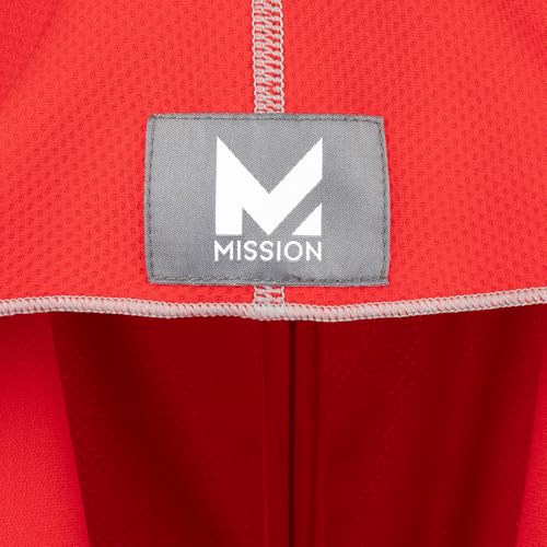 MISSION Cooling Hoodie Towel, Evaporative Cool Technology, Cools Instantly When Wet, UPF 50 Sun Protection, Contours Your Head to Stay in Place, Great for Sports, Fitness, Gym - color: Red