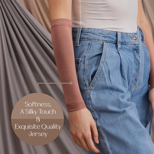 Modest Arm Cover | Jersey Arm Cover | Modest Sleeve Covering for Muslim Women - color: Dusty Rose