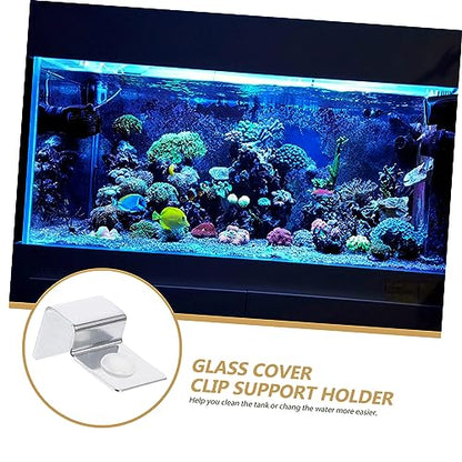 NOLITOY 3sets Aquarium Top Cover Clips 10mm Fish Tank Glass Clip Easy to Use Mounting Holders 4pcs*3