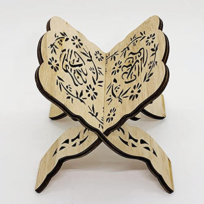 Muslim Book Holder, Wooden Book Holder, Quran Book Stand, Exquisite Engraving Beautiful Polished Folding Book Stand for Offices Living Rooms (Number 1 Standard) - size: Number 1 Standard