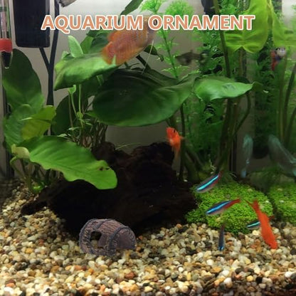 Fish Tank Barrel Decor: Aquarium Decoration Betta Cave Hideaway Tunnel - Resin Fish Tank Cave Hide for Aquarium Goldfish, Reptile, and Turtle