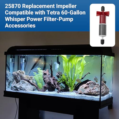 25870 Impeller Fit for Aqua Tech& Tetra Whisper 30-60 Gallon Power Filters | Impeller for Tetra Compatible with Whisper 3/4/60/Triad 3000 & Top Fin Filters & Aqua Tech 30-60 Aquarium Filter #75069200