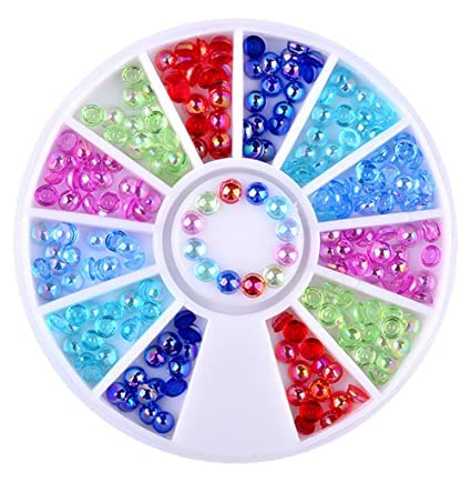 3D Nail Art Rhinestones Nail Metal Caviar Beads Sparkle Charms Pearls Fashion Nail Art Decorations 4 Wheels - color: 4 Wheels Sparkle Beads