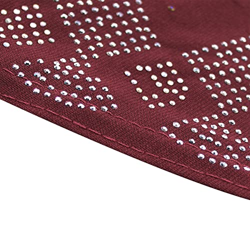 ZGMYC Women Shiny Rhinestones Muslim Hijab Elegant Long Turban Cap Head Wrap Scarf - color: Wine Red