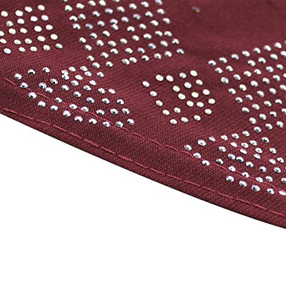 ZGMYC Women Shiny Rhinestones Muslim Hijab Elegant Long Turban Cap Head Wrap Scarf - color: Wine Red
