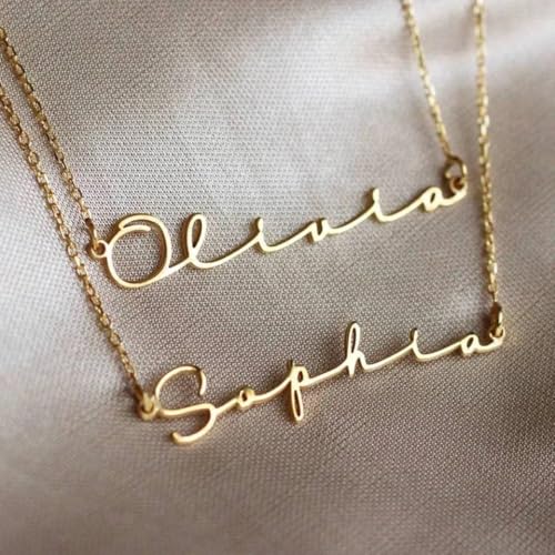 Custom Name Necklace, 18K Gold Plated Nameplate Personalized Jewelry Gift for Women - color: Style-08