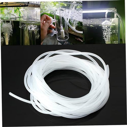 POPETPOP 30m Airline Tubing for Aquariums Flexible Silicone Hose for Air Pump Fish Tank Oxygen Supply and Reusable Suitable for Hydroponics and Terrariums